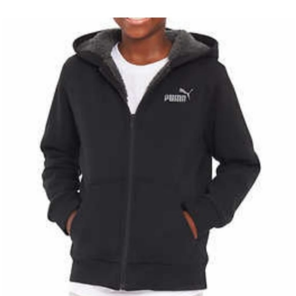Puma Kids Sherpa Lined Hoodie full Zip Jacket Excellent Condition Size (14-16)